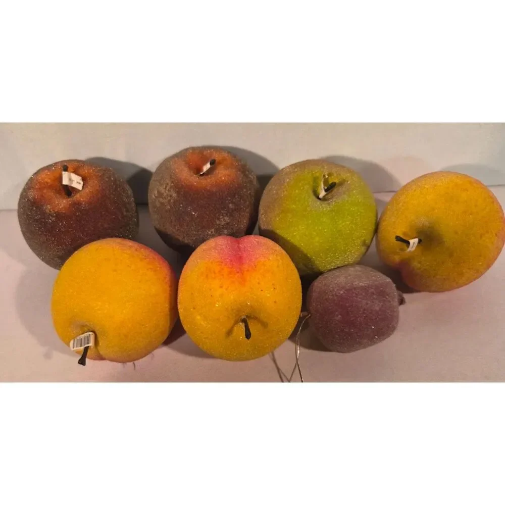 Decorative Faux Apples Sugared Fruit Bowl Filler Se